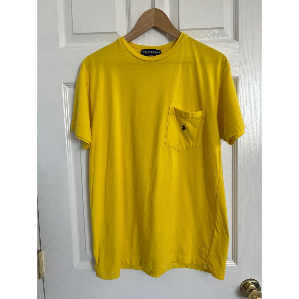 Ralph Lauren Yellow Pocket Tee Men's L Classic Preppy Old Money Casual